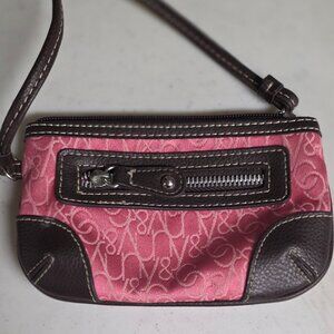NY&C New York & Company Woman Pink Brown Trim Wristlet Purse